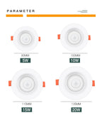 5W 10W 15W 20W PIR Motion Sensor Downlight 85-265V Human Infrared Induction LED Spotlight for Entrance Corridor Hallway Stairs
