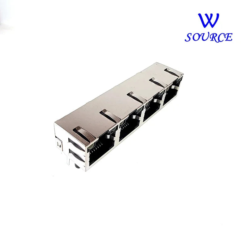 2PCS Metal RJ45 Network Jack PCB Vertical Female Socket Connector DIP 1X4 with LED Network Jacks for Enhanced Networking