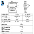 LCTC 3-Phase  SSR10A 25A 40A 60A 80A 100A 120A DC to AC AC to AC DC to DC Solid State Relay Zero-crossing Relay 3-32VDC
