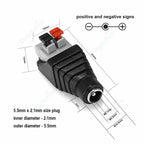 DC Power Connector 5.5mm 2.1mm 2.5mm 3.5mm 1.35mm Barrel Plug 3A 5V 12V Male Female Jack Socket Screw Nut Panel Mount Adapter