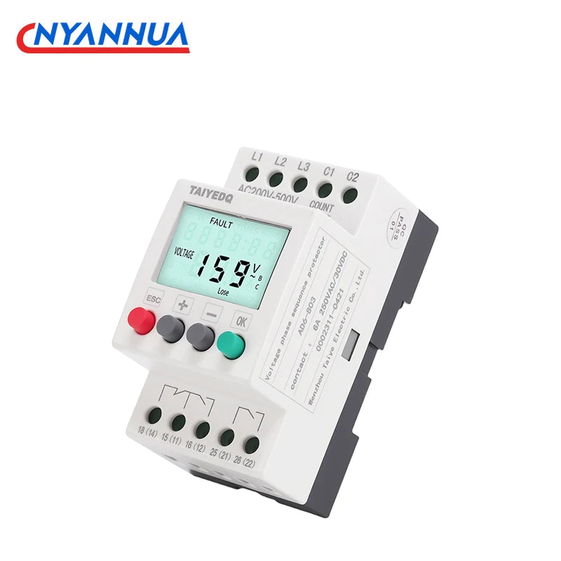 LCD Digital Three-Phase Power Supply Motor Overvoltage And Undervoltage Elevator Phase Sequence Protection Relay