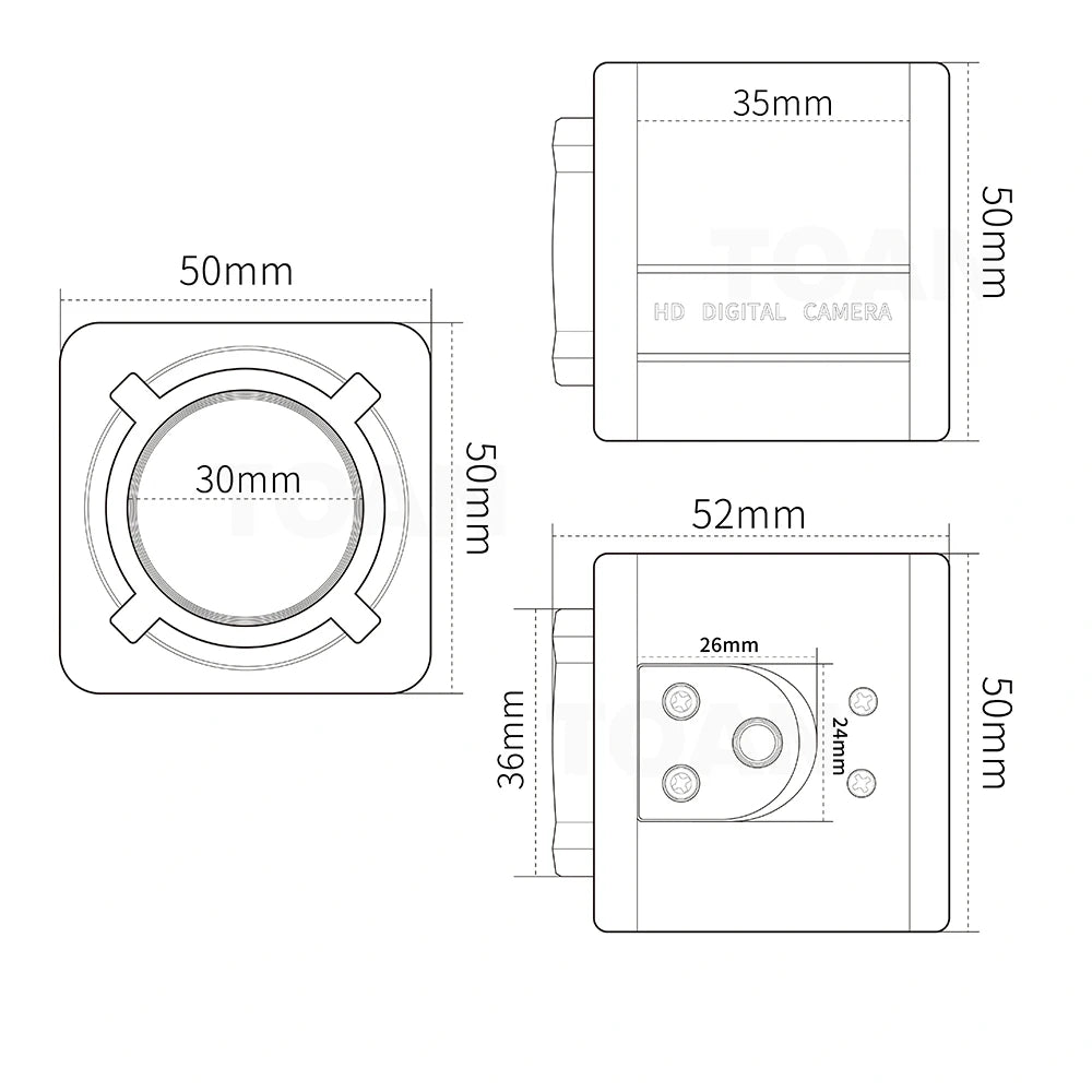 Global Shutter USB Camera 1080P 90FPS Industrial Metal Box With 5-100mm Varifocal Lens Plug Play For Meeting Document Scanning