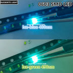 Highlight 0603 SMD LED, Ice-green 490nm, Ice-blue 480nm, 1608 Large Chip 2Pin Light Emitting Diode