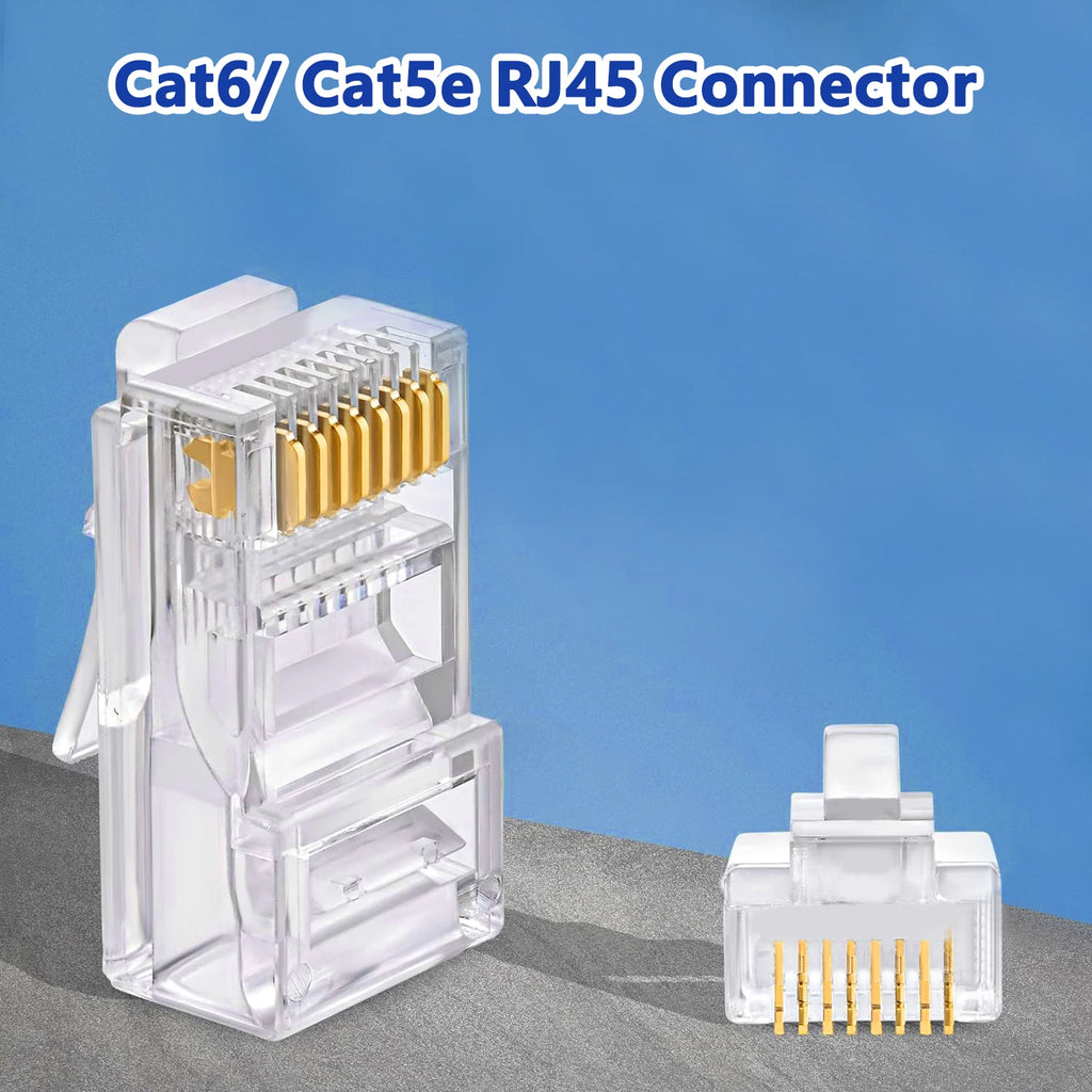 D-Sunty Rj45 Connector CAT5e CAT6 Pass Through Network UTP 8P8C Modular Pass Through Plug For Ethernet Cables