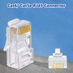 D-Sunty Rj45 Connector CAT5e CAT6 Pass Through Network UTP 8P8C Modular Pass Through Plug For Ethernet Cables