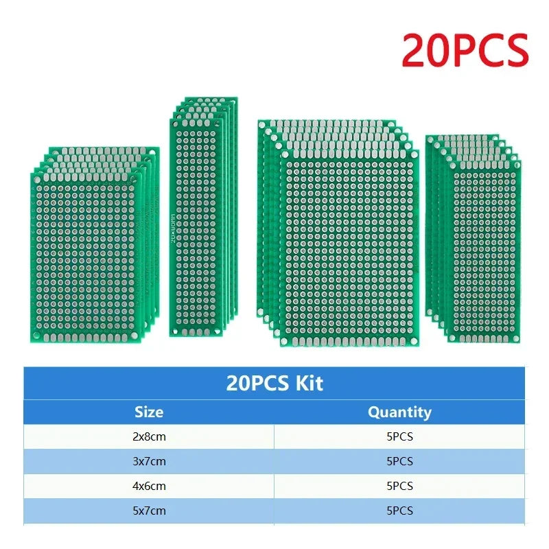 4PCS-40PCS Universal PCB Prototype Board Green Double Sided 2x8 3x7 4x6 5x7 7x9CM Protoboard Breadboard DIY Electronic Kit