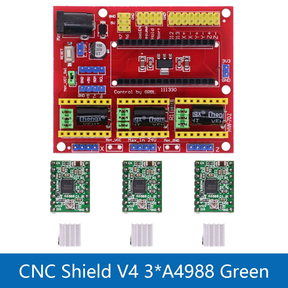 New CNC Shield V3 V4 Engraving Machine / 3D Printer / + A4988/DRV8825 Driver Expansion Board for Arduino DIY Kit