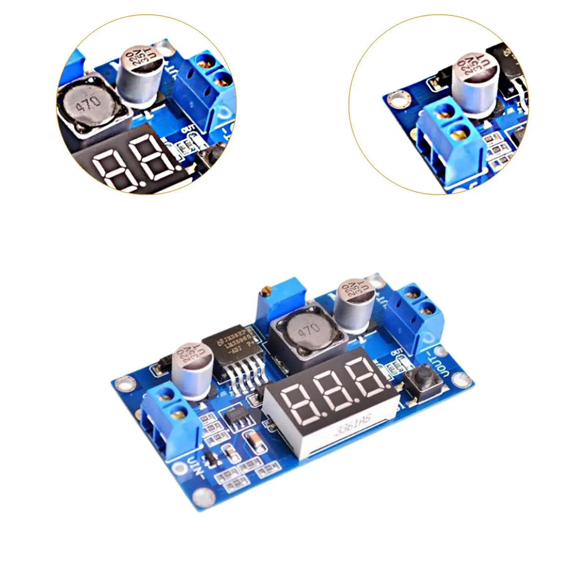 Electronic Voltage Regulator LM2596 Step Down Module Adjustable 1.25V to 37V 3A DC DC Buck Converter for LED Drivers