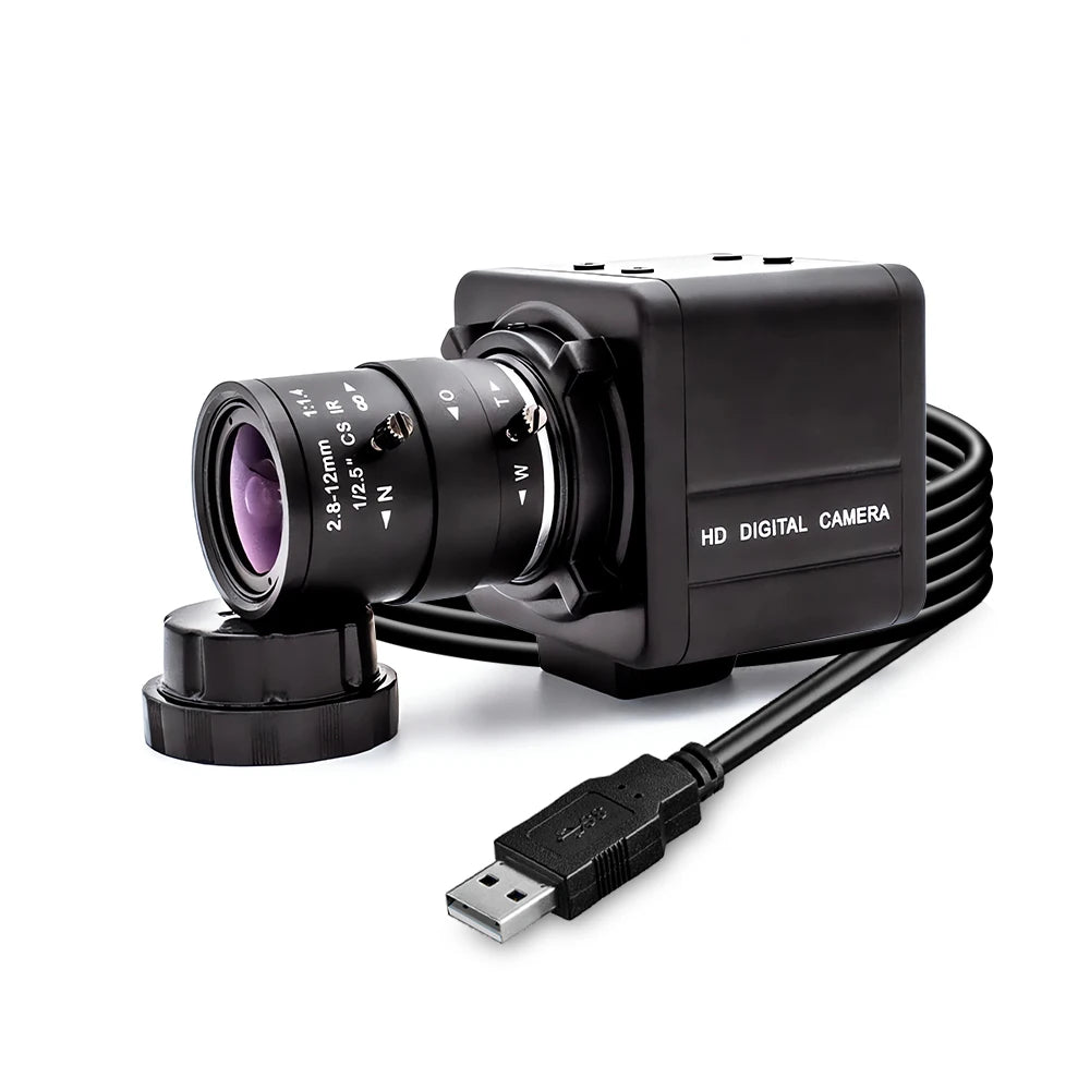Global Shutter USB Camera 1080P 90FPS Industrial Metal Box With 5-100mm Varifocal Lens Plug Play For Meeting Document Scanning