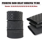 Black Fishing Rod Heat Shrink Tube Anti-Skid ID 15mm - 60mm DIY Non-Slip Handle Protect Wrap Cover Case 2:1 Polyolefin Sleeve