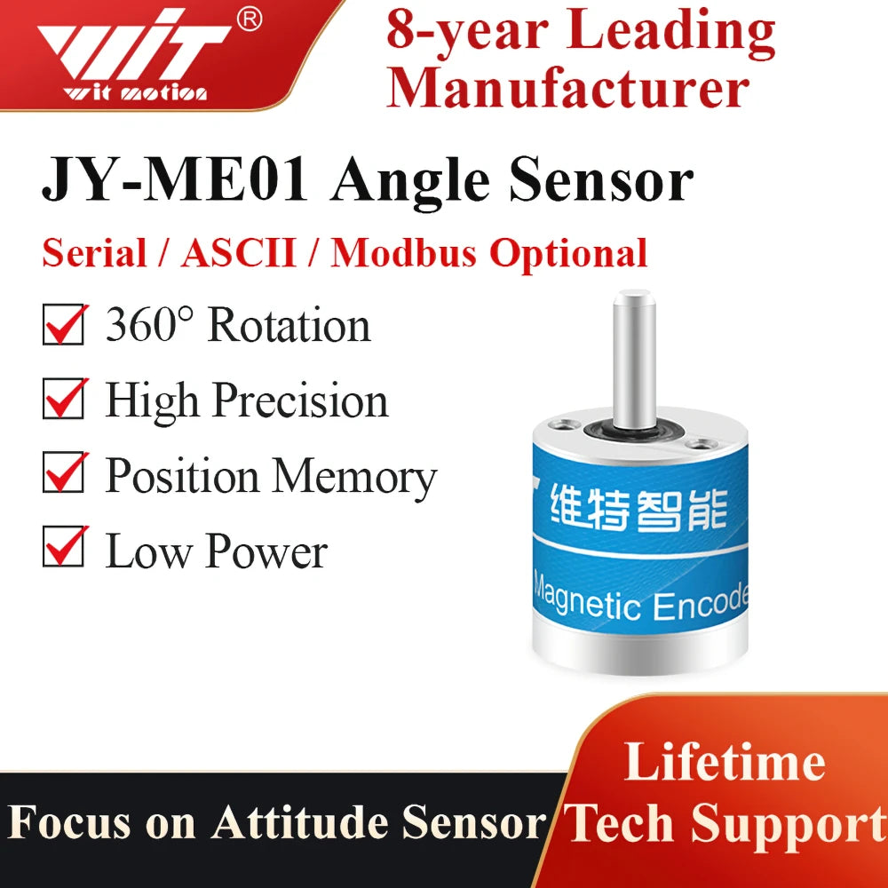 WitMotion JY-ME02 Rotary Absolute Encoder Digital High-Precision Angle Sensor 485 CAN Interface Power-Off Memory Angle Sensor