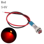 1Pc Dashboard With Wire Red Yellow Blue Green White 6mm 3V 5V 6V 9V 12V 24V 220V LED Metal Indicator Light Signal Lamp