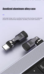 PD240W OTG C Type Adapter 90° 540° Rotating Type C Adapter Fast Charging USB C Adapter Extender for iPhone 17Pro Laptop Tablet