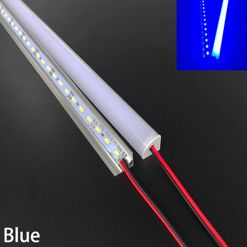 20 Inch 36 LEDs Red Green Blue LED Light Bar DC12V U/V-Shaped Flat Aluminum Channel Rigid Strip for Indoor Lighting