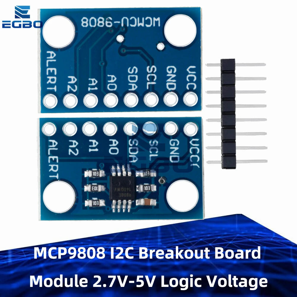 High Accuracy Temperature Sensor MCP9808 I2C Breakout Board Module 2.7V-5V Logic Voltage for Ardunio IIC