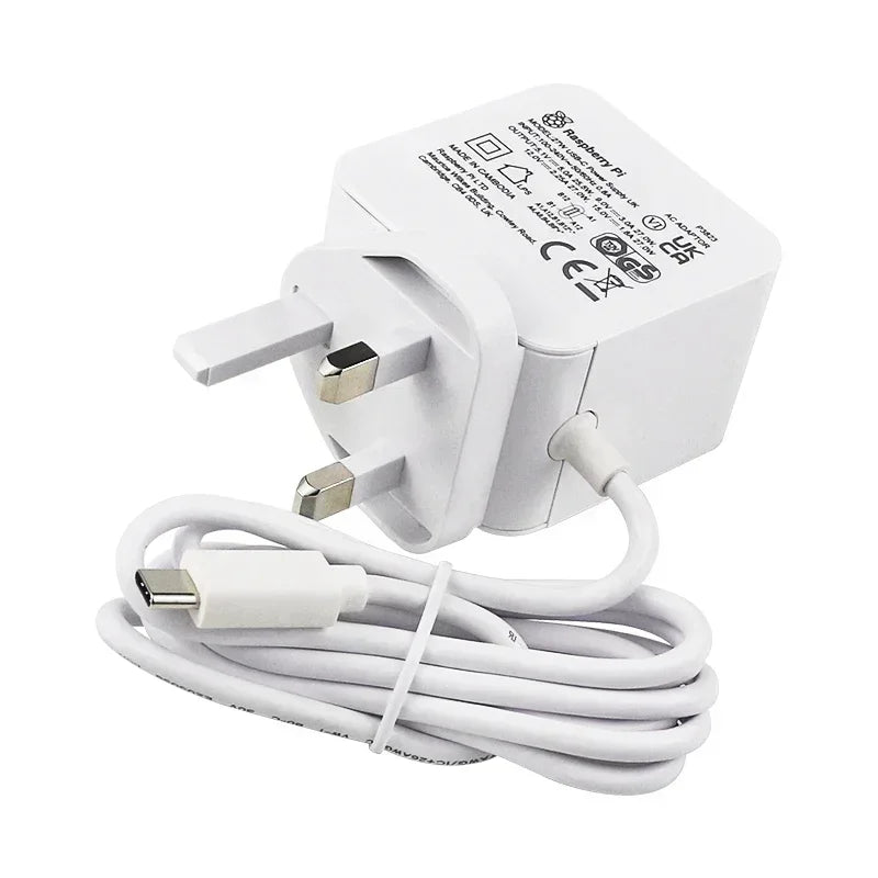 Raspberry Pi 27W USB-C Power Supply White US/EU, Support 5.1V 5A PD Standard