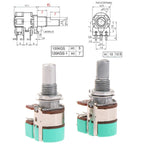 H120 Stereo Channel With Switch A50K A10K 15mm Half Shaft Volume Potentiometer Double Potentiometer