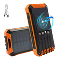 36000mAh Solar Power Bank 18W Wireless Charge With 4 Charging Heads LED Lamp Flashlight for Outdoor Battery Portable