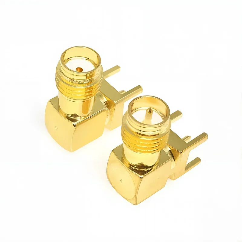 5/20Pcs SMA Female Thru Hole Plug SMA-KWE PCB Mount 90 Degree Right Angle Connector RF Adapter SMA Connector