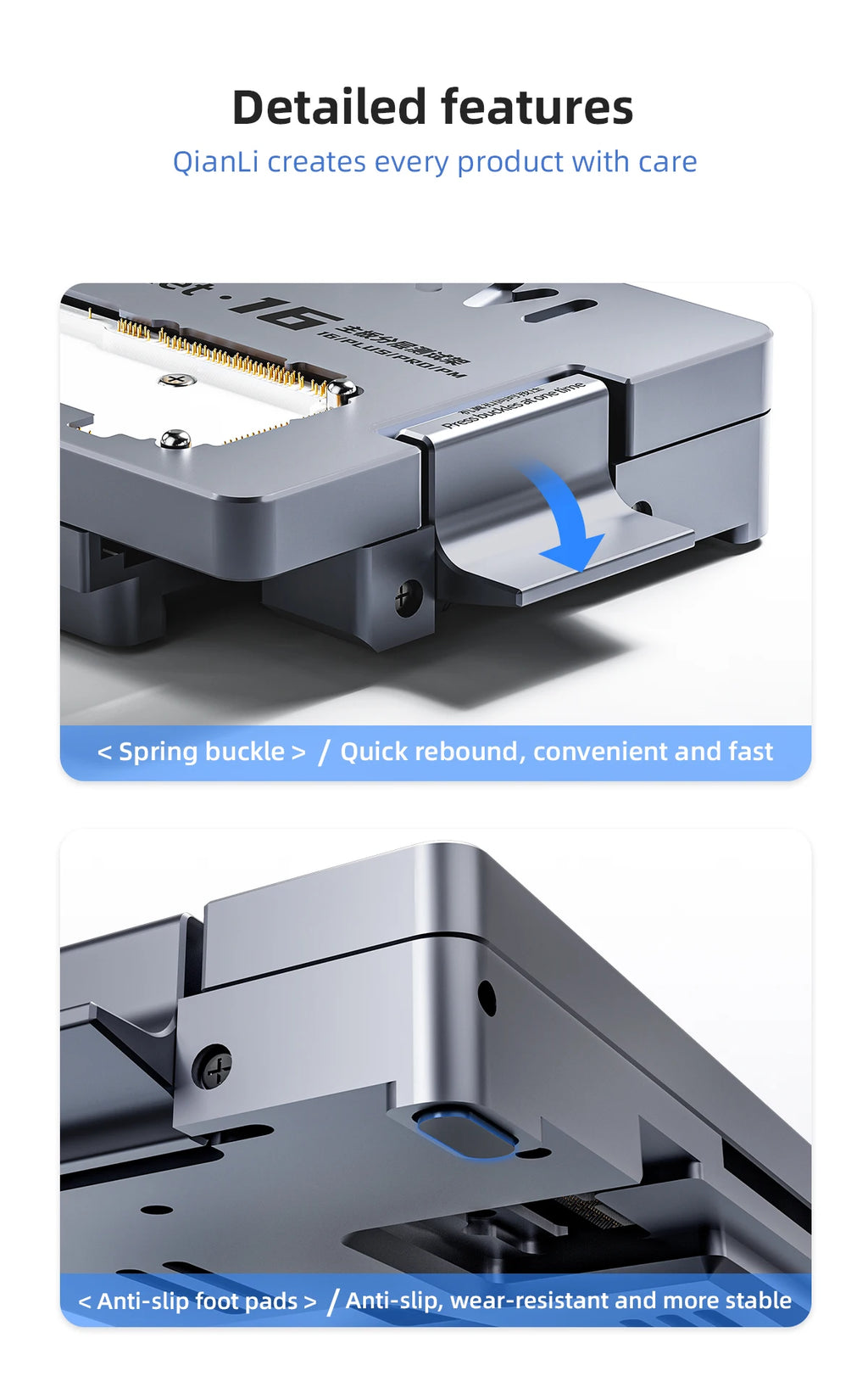 QIANLI ISocket Motherboard Middle Layer Test Stand for IPhone 16E X-16 Logic Board Function Diagnostic Double-deck Repair Tools