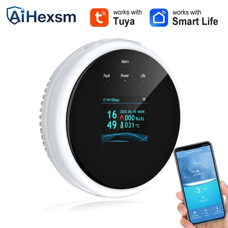 Hot EU/US/AU/UK Plug Safety Smart Home GAS Leakage Sensor Tuya WiFi LPG Leak Alarm Smart Life App Fire Security Detector Control