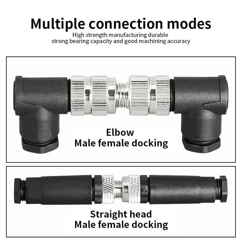 M8 3pin 4pin 5pin sensor connector waterproof male&female plug screw threaded coupling 3 4 5Pin