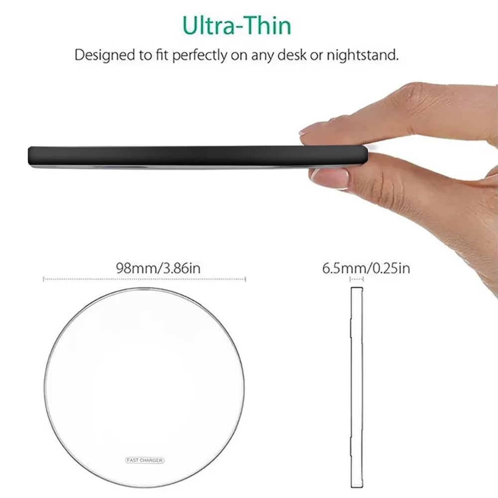 Universal 15W Fast Wireless Charger Pad Compatible with iPhone 17/16/15 Pro Max, Samsung Galaxy S22/S21 Ultra, Huawei, Xiaomi,
