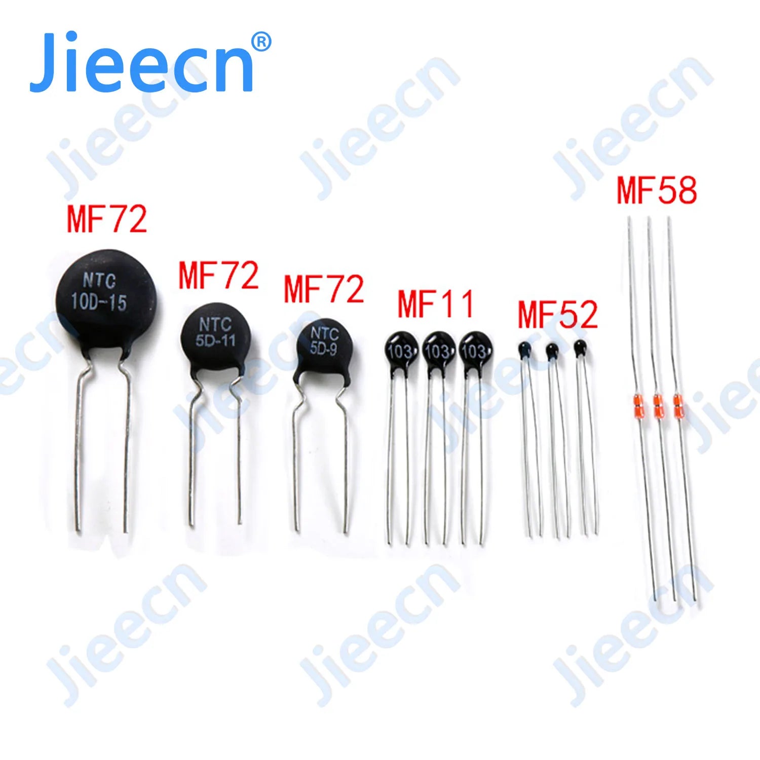 500PCS MF72 11MM NTC Thermistor 3D-11 5D-11 8D-11 10D-11 12D-11 16D-11 20D-11 22D-11 33D-11 2.5R 3R 5R 8R 10R 12R 16R 20R 22R 33