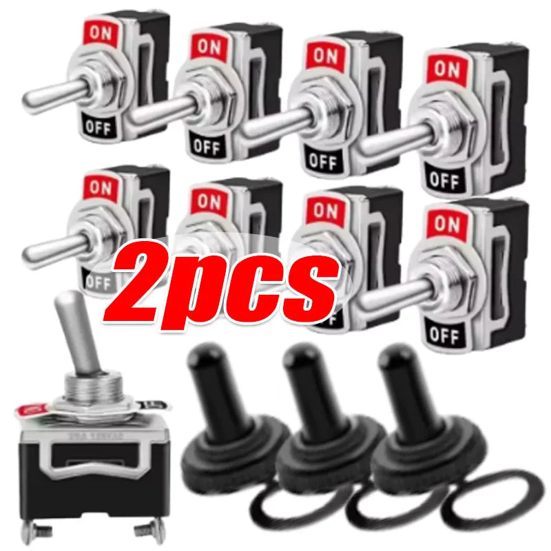 Rocker Switch Heavy-duty on/off Rocker Switch Waterproof Cap SPST Rocker Switch Suitable for Auto Marine Applications 2-pin SPST