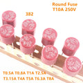 【20-5PCS】Round Fuse Slow Blow 2Pin 500mA 1A 2A 2.5A 3.15A 4A 5A 6.3A 8A 10A 250V 382 Plastic T2A LCD TV Power Board PCB Weldin