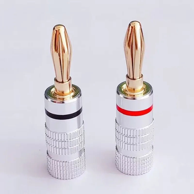 10pcs Banana Connector 4mm Speaker Banana Plugs 24K Gold Plated 4mm Banana Jack Match with 4mm Binding Post