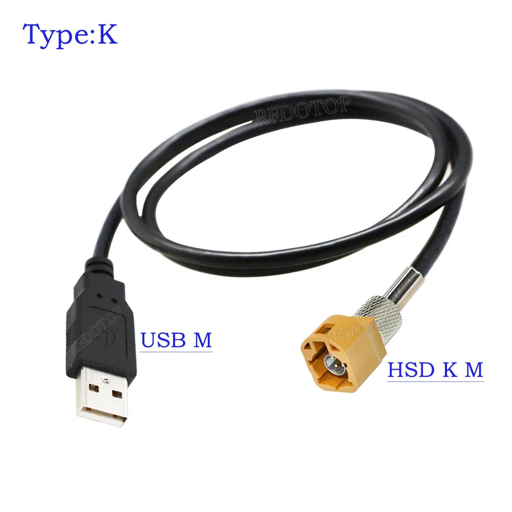 USB Male to 4Pin HSD Code A/B/C/D/G/H/J/K/Z Male Connector LVDS Cable Car Head Unit Control Screen RCC NAC Cable HSD to USB
