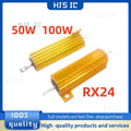 1PCS/LOT NEW RX24 100W 50W Aluminum shell high power resistor 1R 2R 3R 4R 5R 6R 8R 10R 15R 20R 30R 40R 100R 200R 220R