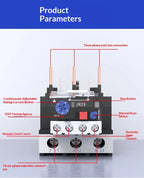 JR28 Series Thermal Overload Relay 25A 36A  Adjustable Current Motor Protection Electrical Overload Protector for AC Contactor
