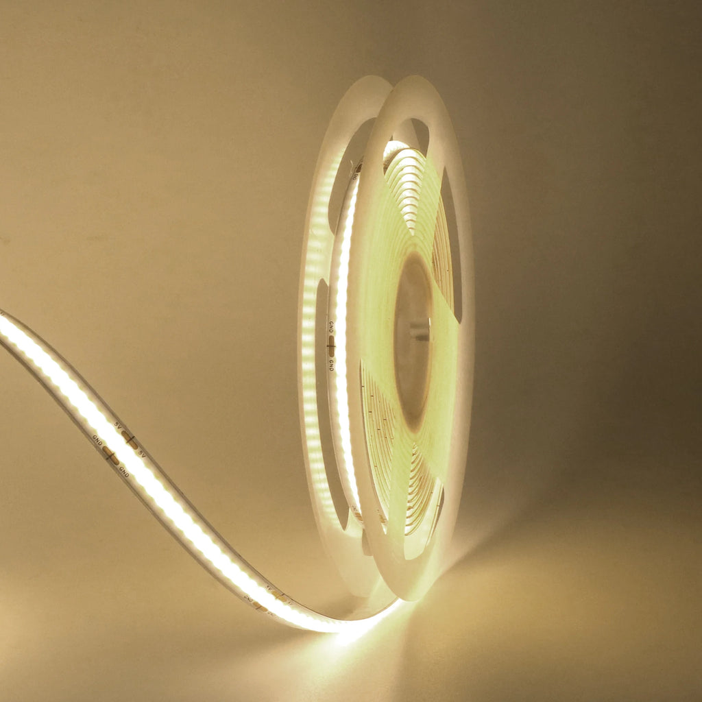 3AA Battery Box 5V COB Led Strip 8MM 320LEDs/M Warm Natural Cool White Flexible COB Strip Light for Bedroom Cabinet TV Backlight