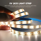 5V 2835 LED Strip Light USB 60Leds/m Flexible Fita Led Tape With Switch White Warm White Waterproof LED Lights for Room Decor
