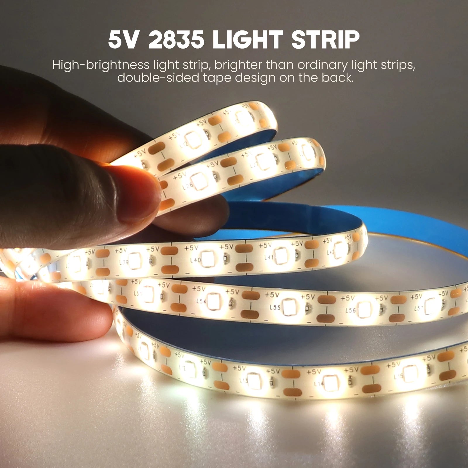 5V 2835 LED Strip Light USB 60Leds/m Flexible Fita Led Tape With Switch White Warm White Waterproof LED Lights for Room Decor