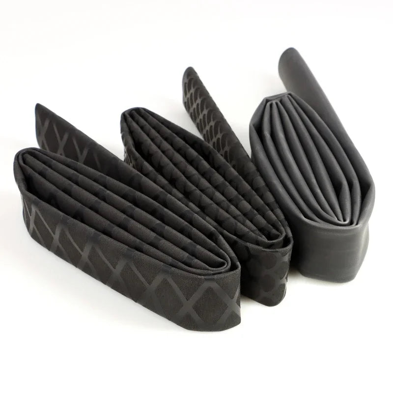 Black Fishing Rod Heat Shrink Tube Anti-Skid ID 15mm - 60mm DIY Non-Slip Handle Protect Wrap Cover Case 2:1 Polyolefin Sleeve