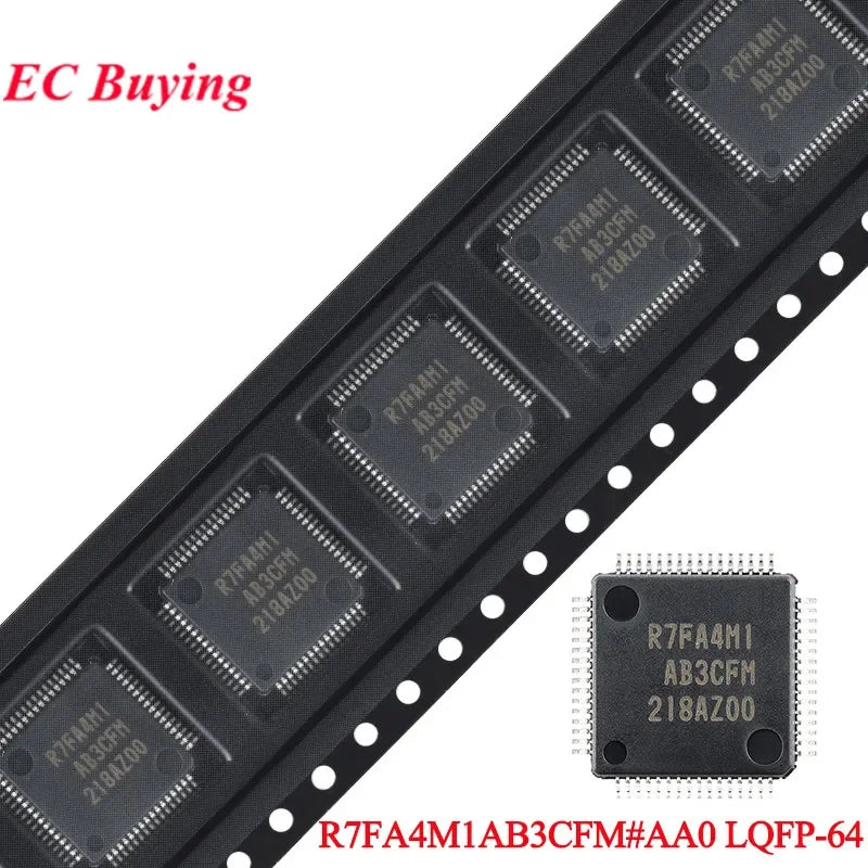 5Pcs/1pc R7FA4M1AB3CFM # AA0 R7FA4M1 R7FA4M1AB3CFM#AA0 LQFP-64 48MHz ARM Cortex®-M4 Microcontroller Chip IC