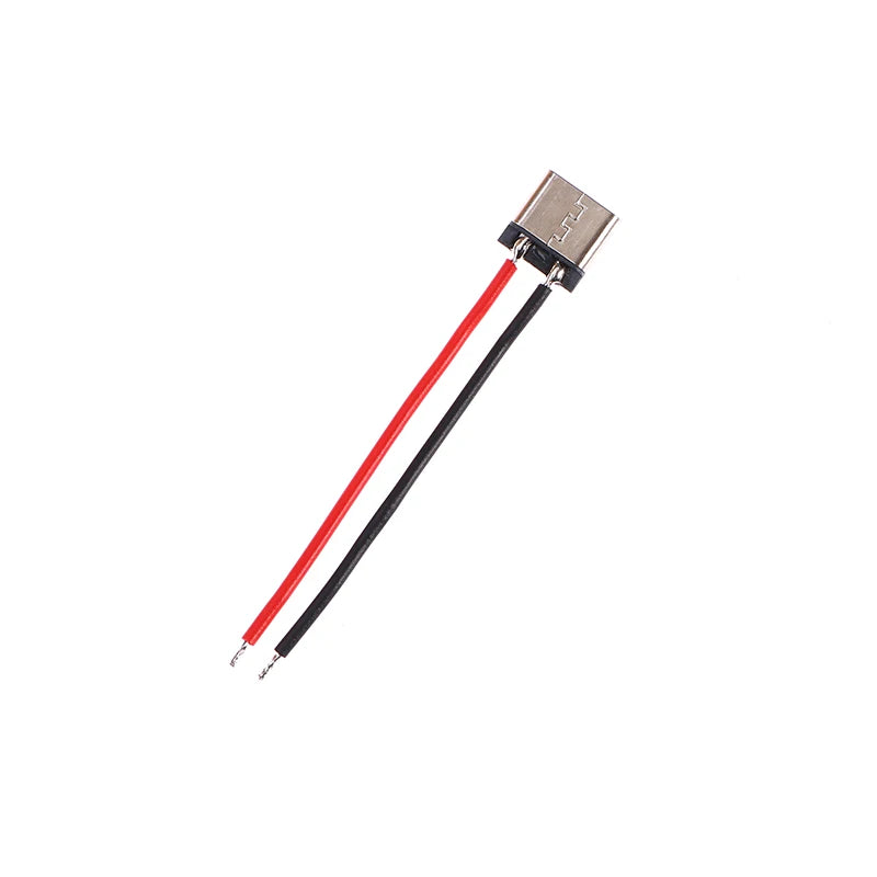 10Pcs Micro USB Type-C 2Pin Horizontal 2P Simple Soldered Female Plug-in Board Quick Charging Connector
