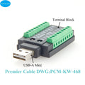 Industrial 4 in 1 USB to RS232 RS485 RS422 TTL Serial Converter with FTDI FT232RNL Chip USB 2.0 A to Terminal Block Adapter