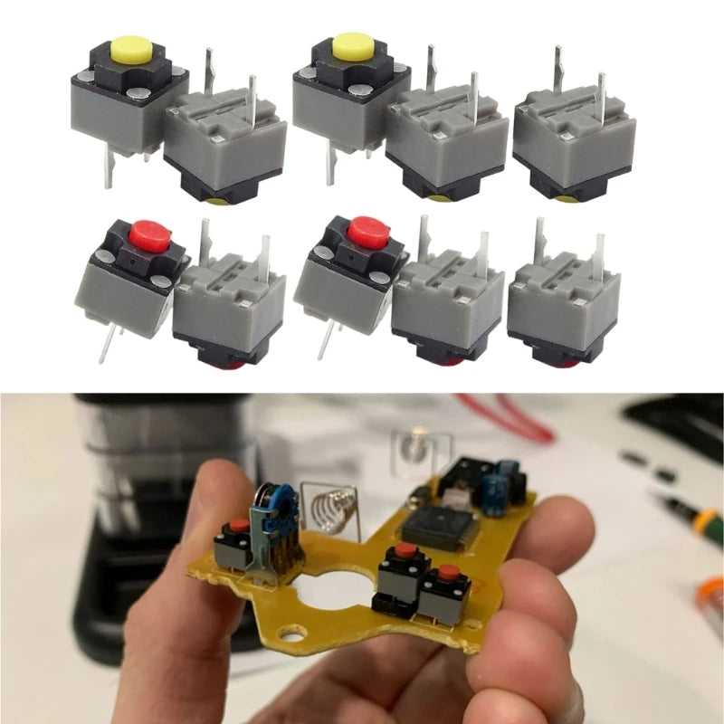 5PCS Kailh Mute Button 6x6x7.3mm Square Silent Switch Mouse Micro Switch Repair Parts Replace Rectangle Micro Switch