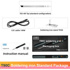 ALIENTEK T90 Soldering Iron PD3.1 140W Adjustable Temperature 80-450℃ Precision Welding Solder Kit T245 T210 Welding Tool