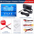 SKYRC Lipo Charger IMAX B6 EVO B6 V2 B6 Mini B6AC V2 Balance Battery Charger Discharger with Adapter Temperature Sensor 6A 1-6S