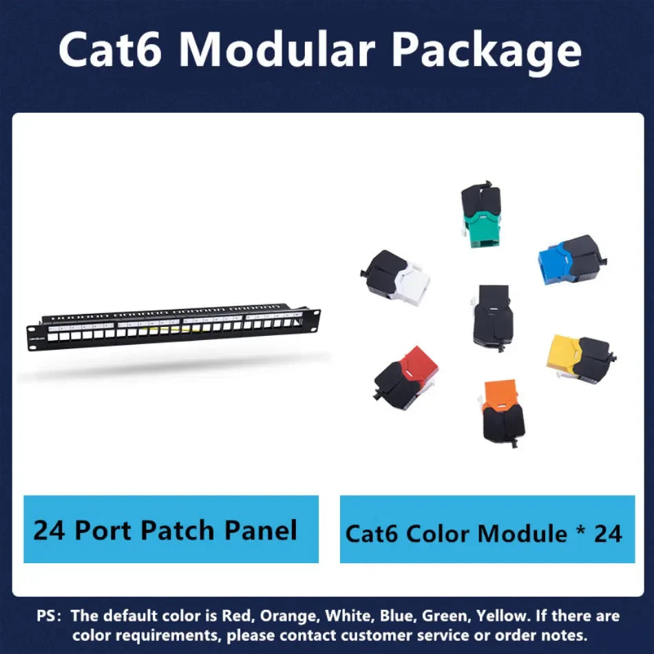24 Port 19 inch RJ45 Patch Panel Frame Ethernet Rack Keystone Jack Coupler Cat5e Cat6 Cat6A Cat7 Network Cabinet Cable Internet
