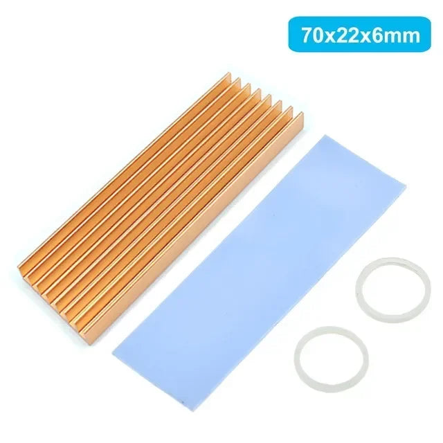 Aluminum Cooling Heatsinks Thermal Pads Heat Dissipation Radiator Thickness 3mm 6mm for M.2 NGFF SATA PCI-E NVME M2 SSD Heatsink