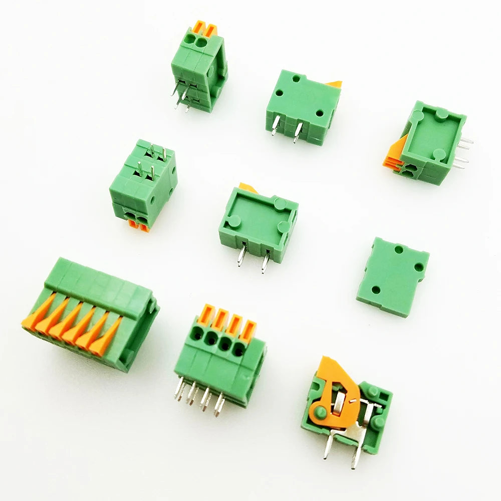 10pcs Splicable 2.54mm DG141V FFKDS/V Straight KF141R Right Angle FFKDS/H 150V/2A PCB Wire Spring Connector Terminal Block