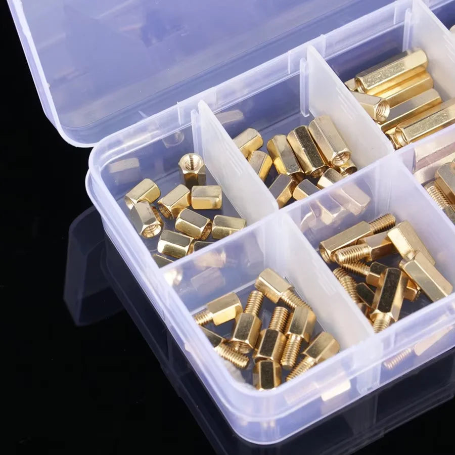 120Pcs/box M3 Brass Standoff Kit Male Female Hex Spacer PCB Board Support Screw Nut Assortment