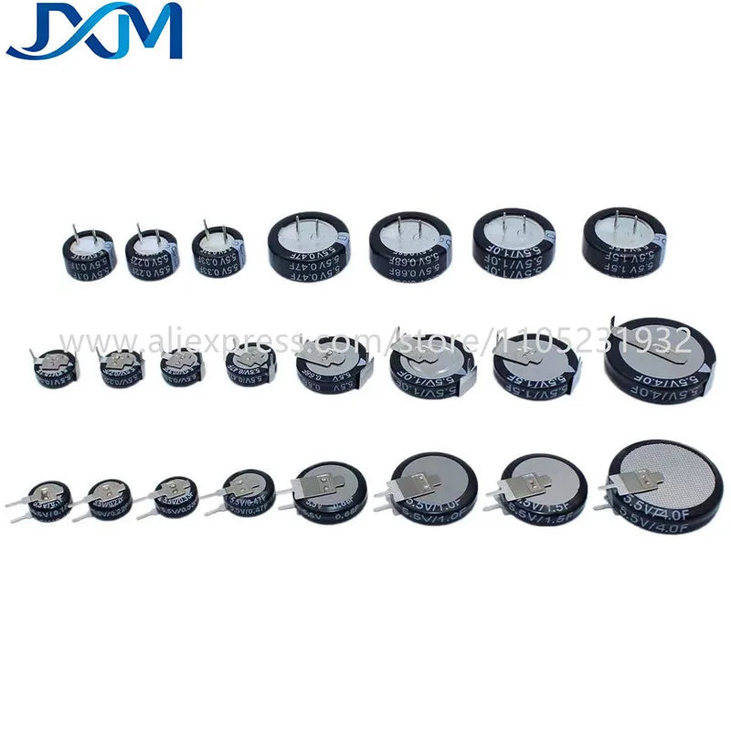 5pcs/lot Super Capacitor 5.5V0.1F 0.22F 5.5V0.33F 5.5V0.47F 0.68F 5.5V1F 1.5F 4.0F V/H/C-Type Push Button Farrah Super Capacitor