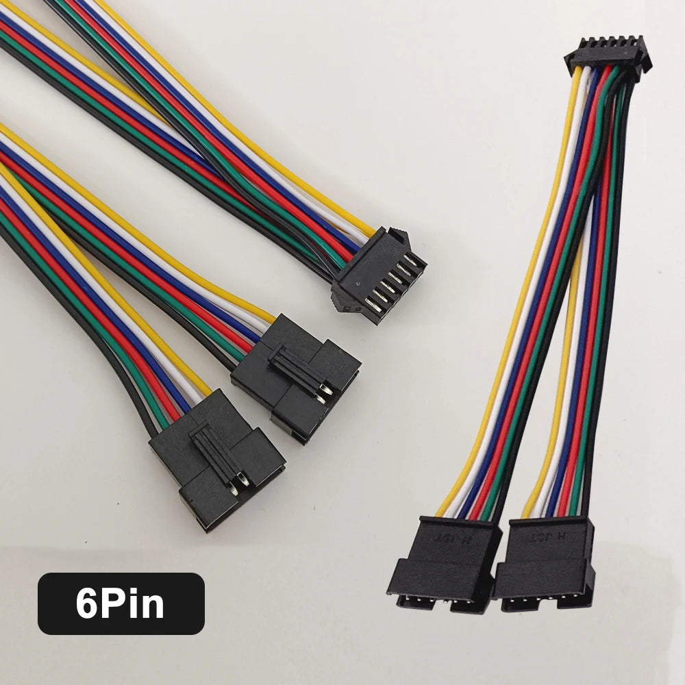 15cm 2Pin 3Pin 4Pin 5Pin 6Pin SM JST Connector 1 To 2 Male and Female for WS2811 WS2812B SK6812 WS2815 WS2813 LED Strip Lights